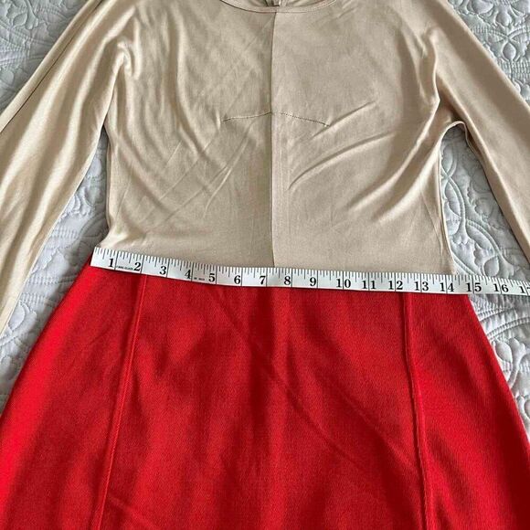 Marc by Marc Jacobs Women’s Dress Claude Silk Knit Color Block Nude Red Size S - Picture 8 of 11